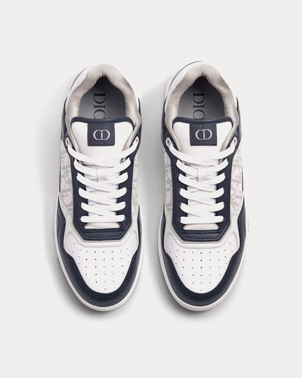 Dior B27 Smooth Calfskin with Dior Oblique Jacquard Deep Blue / White Low Top Sneakers - 2