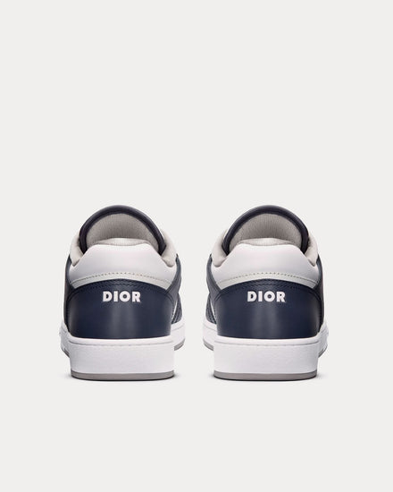 Dior B27 Smooth Calfskin with Dior Oblique Jacquard Deep Blue / White Low Top Sneakers - 4