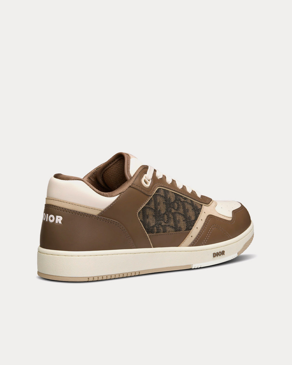 Dior - B27 Ebony, Cream and White Smooth Calfskin with Ebony and Black Dior Oblique Jacquard Low Top Sneakers