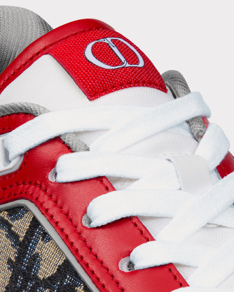 Dior Men's B27 Red, Gray and White Smooth Calfskin with Beige and