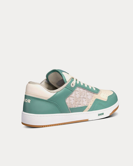 Dior B27 Turquoise and Cream Smooth Calfskin and Cream Dior Oblique Jacquard Canvas Low Top Sneakers - 3