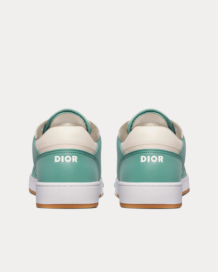 Dior B27 Turquoise and Cream Smooth Calfskin and Cream Dior Oblique Jacquard Canvas Low Top Sneakers - 5
