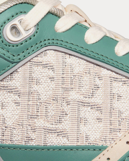 Dior B27 Turquoise and Cream Smooth Calfskin and Cream Dior Oblique Jacquard Canvas Low Top Sneakers - 6