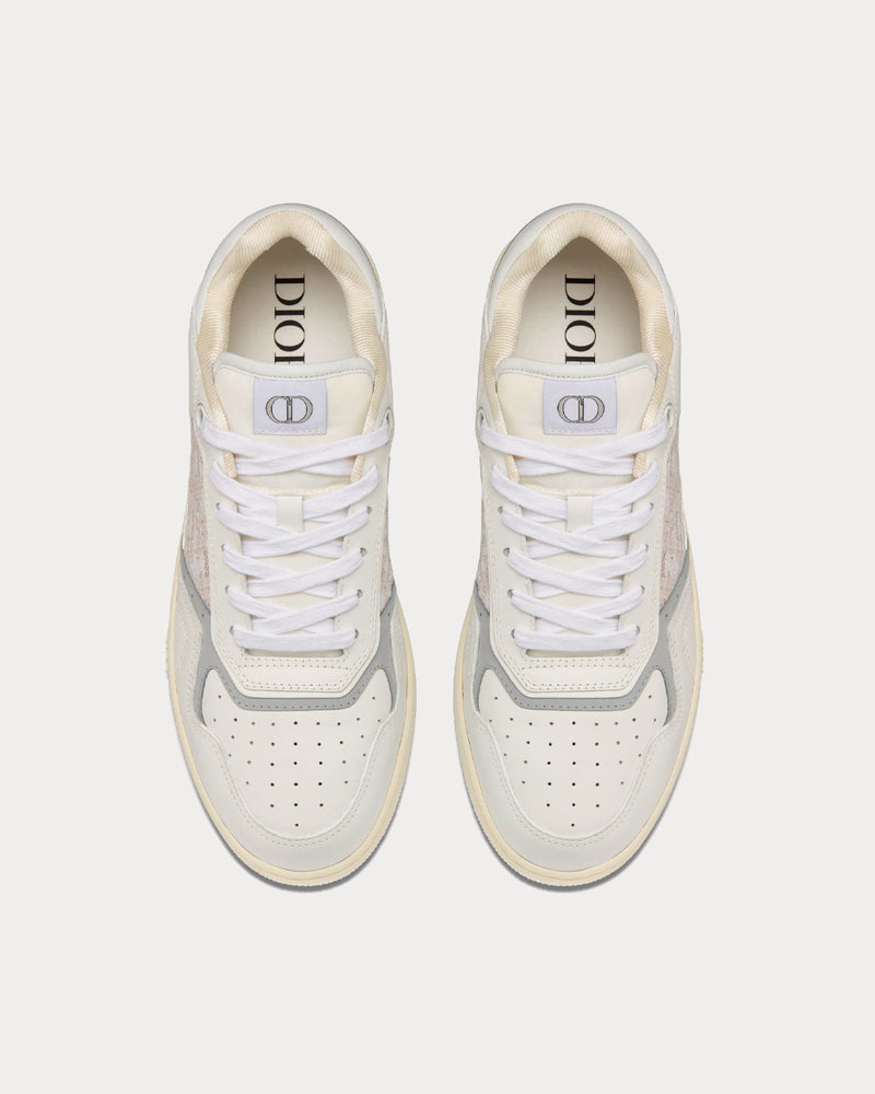 Dior B27 White Smooth Calfskin and Off-White Dior Oblique Jacquard Low Top Sneakers - 2