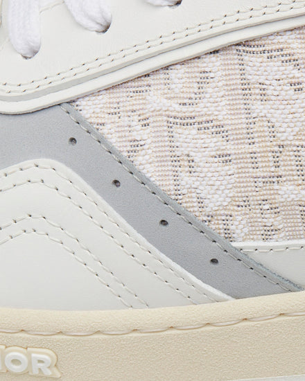 Dior B27 White Smooth Calfskin and Off-White Dior Oblique Jacquard Low Top Sneakers - 5