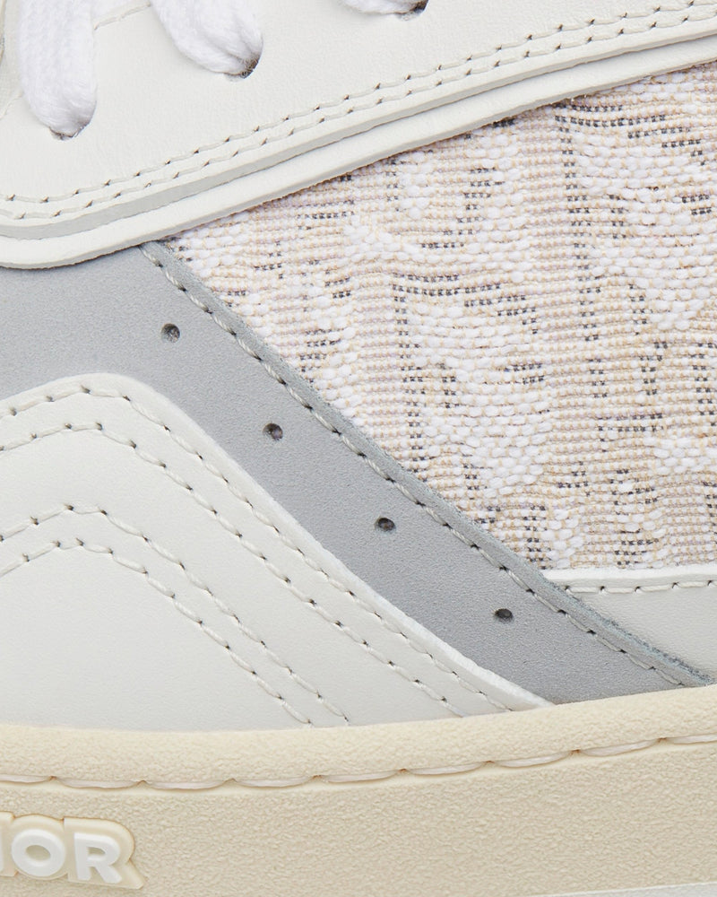 Dior B27 White Smooth Calfskin and Off-White Dior Oblique Jacquard Low Top Sneakers - 5