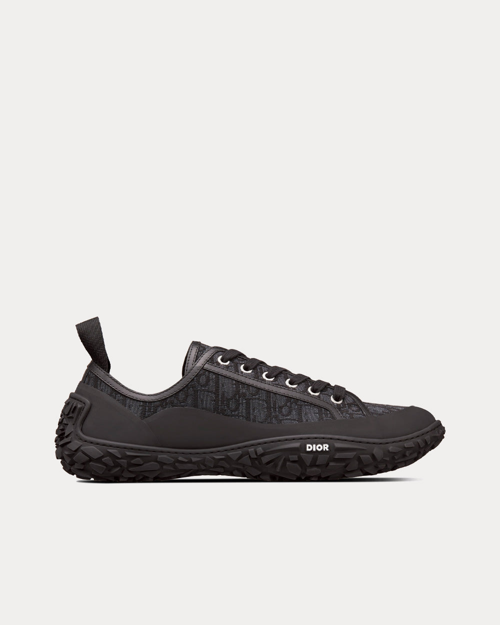 B28 Black Dior Oblique Jacquard and Rubber Low Top Sneakers