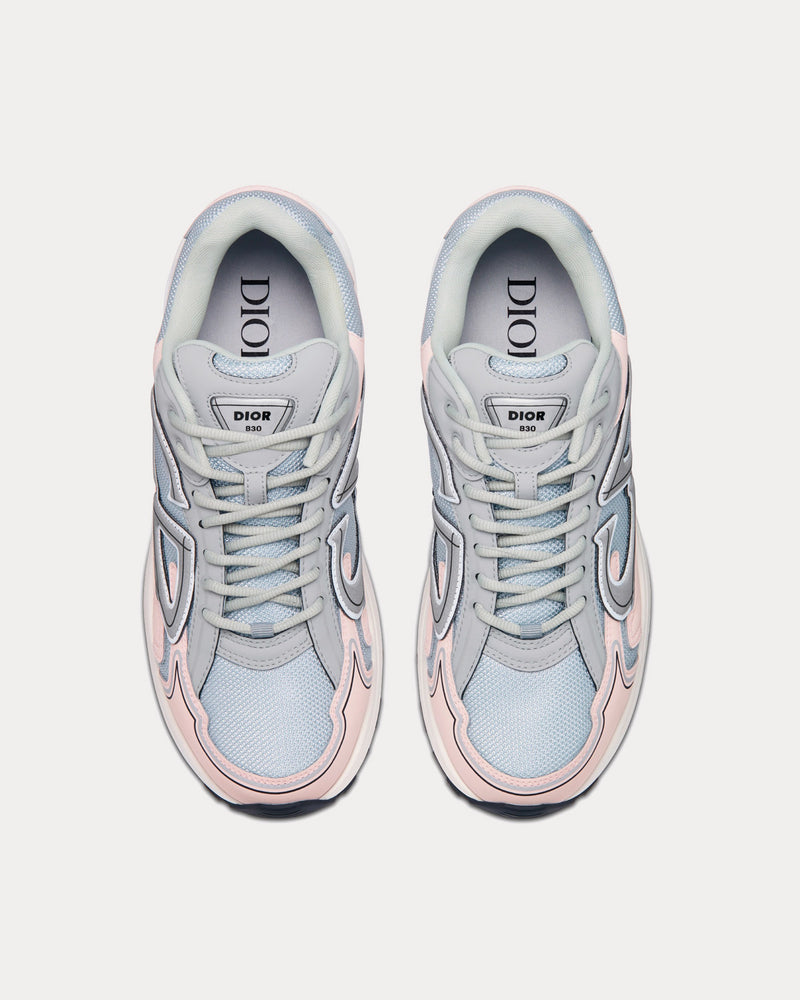 Dior B30 Gray Mesh and Light Pink and Gray Technical Fabric Low Top Sneakers - 2