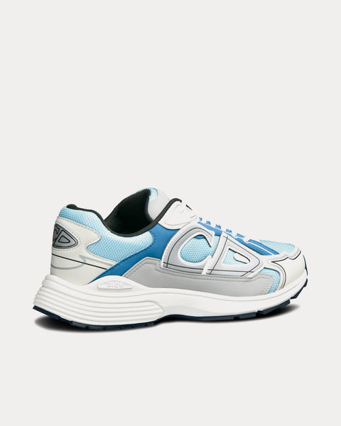 B30 Light Blue Mesh and Dior Gray, White and Blue Technical Fabric Low Top Sneakers