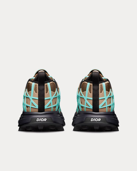 Dior B31 Runner Technical Mesh & Rubber with Warped Cannage Motif Khaki / Turquoise / Black Low Top Sneakers - 3