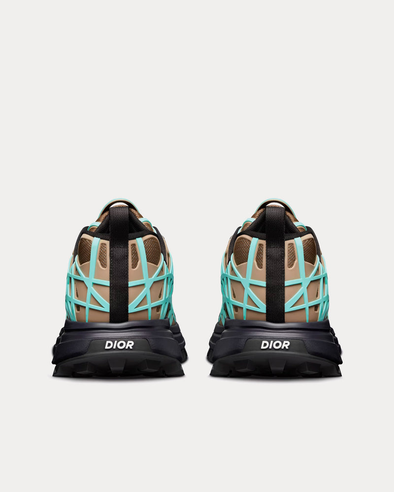 Dior B31 Runner Technical Mesh & Rubber with Warped Cannage Motif Khaki / Turquoise / Black Low Top Sneakers - 3