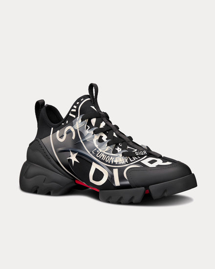 Dior D-Connect Black Technical Fabric with Dior Union Print Low Top Sneakers - 3