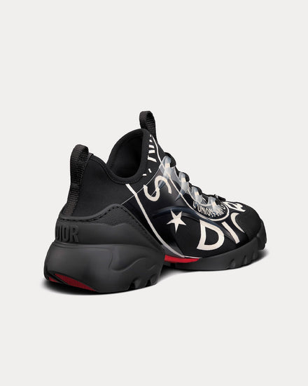 Dior D-Connect Black Technical Fabric with Dior Union Print Low Top Sneakers - 4