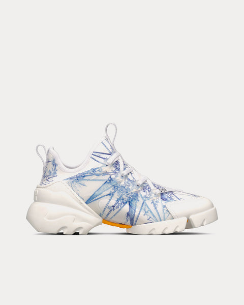 D-Connect Blue Multicolor Technical Fabric with Rêve d'Infini Print Low Top Sneakers