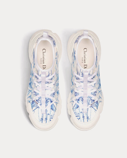 Dior D-Connect Blue Multicolor Technical Fabric with Rêve d'Infini Print Low Top Sneakers - 2