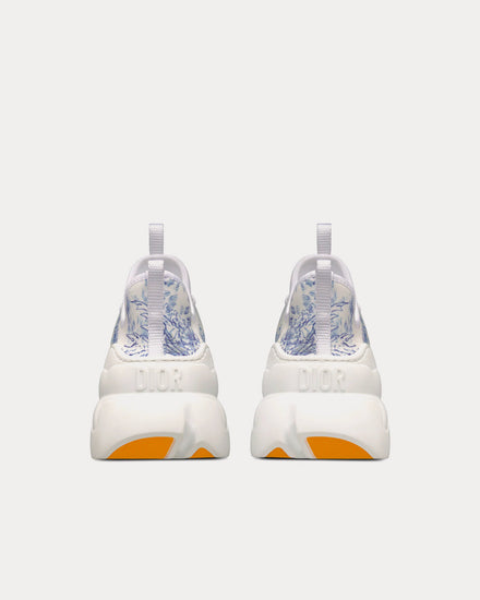 Dior D-Connect Blue Multicolor Technical Fabric with Rêve d'Infini Print Low Top Sneakers - 4