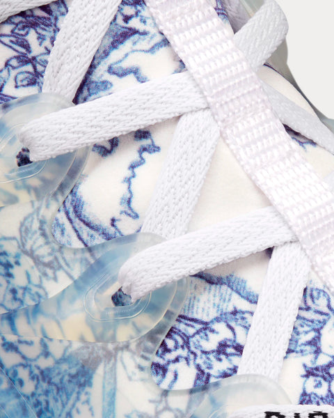 D-Connect Blue Multicolor Technical Fabric with Rêve d'Infini Print Low Top Sneakers