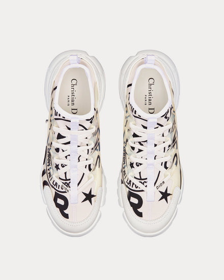 Dior D-Connect White Technical Fabric with Dior Union Print Low Top Sneakers - 2