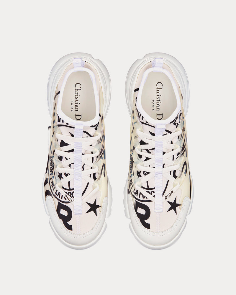 Dior D-Connect White Technical Fabric with Dior Union Print Low Top Sneakers - 2