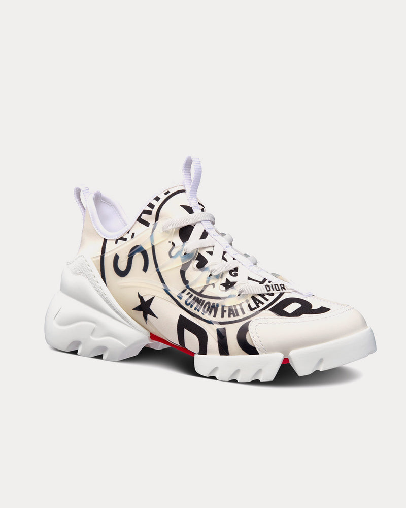 Dior D-Connect White Technical Fabric with Dior Union Print Low Top Sneakers - 3