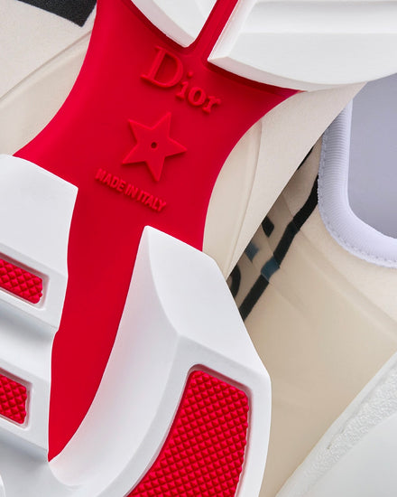 Dior D-Connect White Technical Fabric with Dior Union Print Low Top Sneakers - 5
