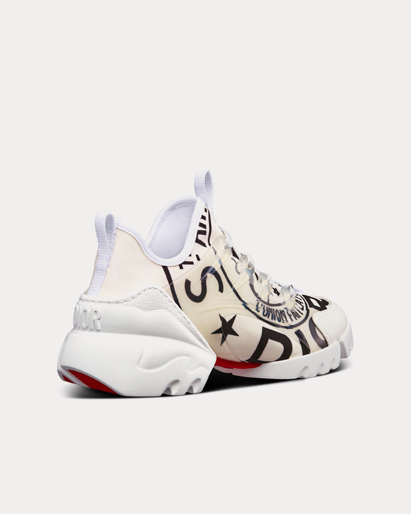 Dior D-Connect White Technical Fabric with Dior Union Print Low Top Sneakers - 4