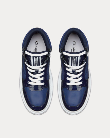 Dior D-Player Quilted Nylon Navy Blue High Top Sneakers - 2