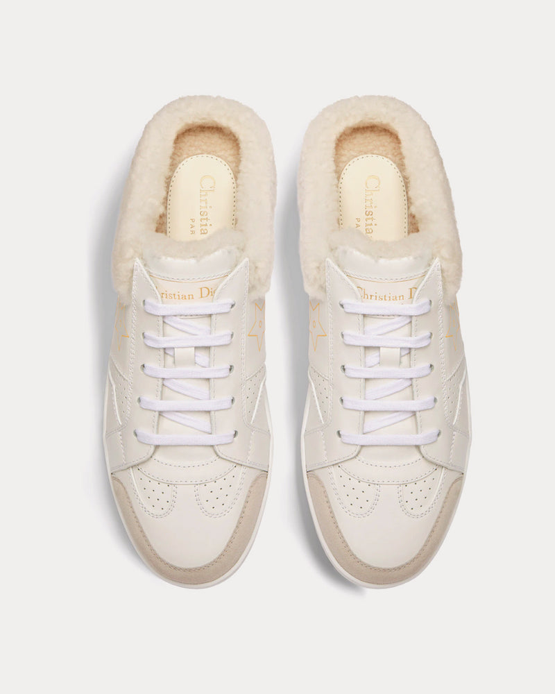 Dior Dior Star White Calfskin and Shearling Low Top Sneakers - 2