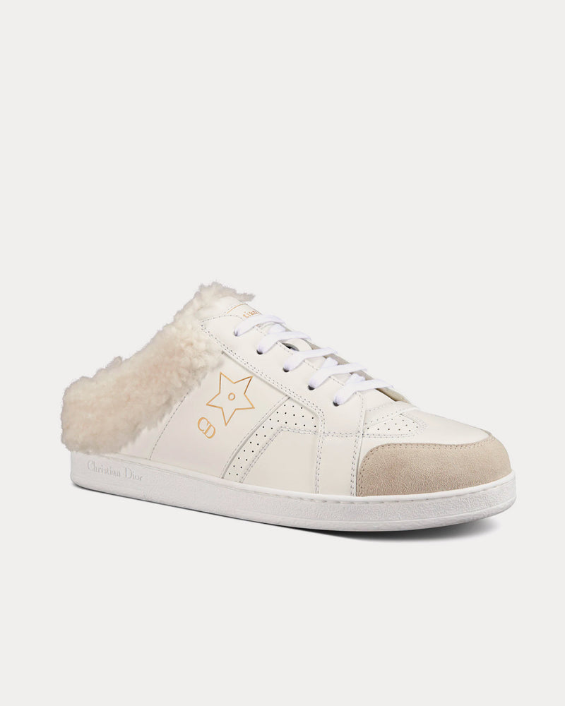 Dior Dior Star White Calfskin and Shearling Low Top Sneakers - 3