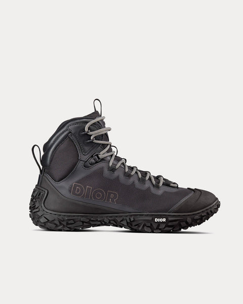 Diorizon Hiking Ankle Boot Black Technical Mesh and Rubber High Top Sneakers