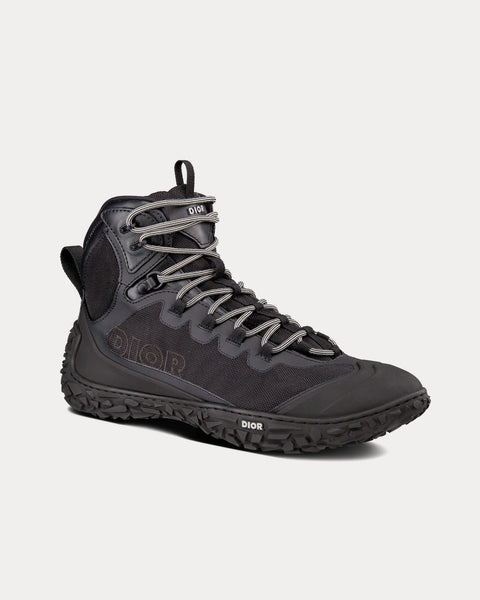 Diorizon Hiking Ankle Boot Black Technical Mesh and Rubber High Top Sneakers