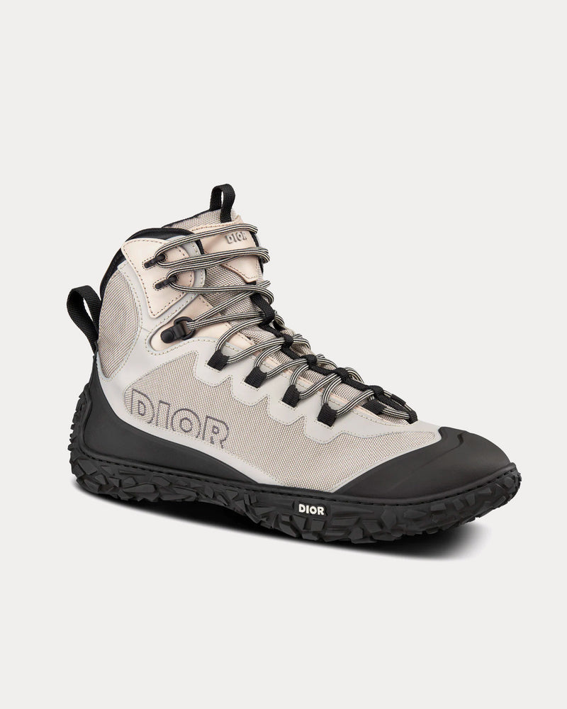 Dior Diorizon Hiking Ankle Boot Gray Technical Mesh and Black Rubber High Top Sneakers - 2
