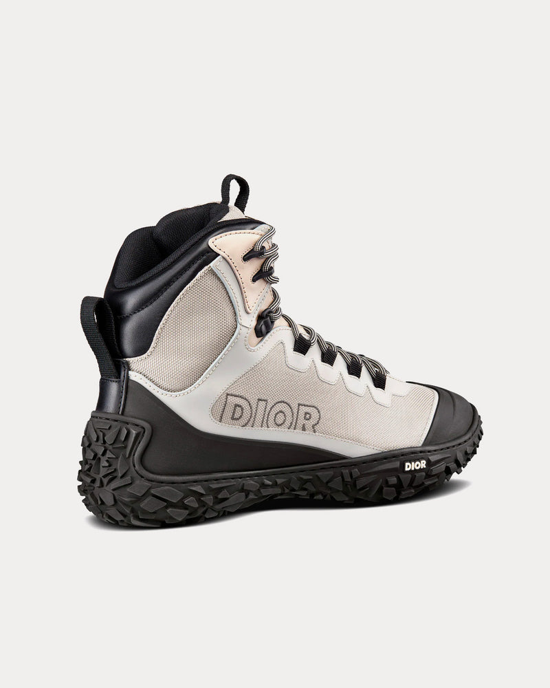 Dior Diorizon Hiking Ankle Boot Gray Technical Mesh and Black Rubber High Top Sneakers - 3