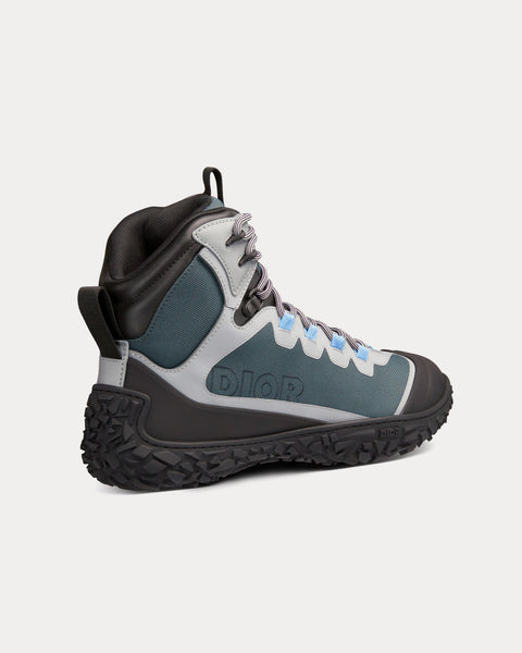 Diorizon Hiking Ankle Boot Green-Gray Technical Mesh and Black Rubber High Top Sneakers