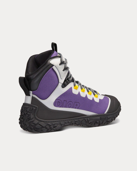 Diorizon Hiking Ankle Boot Purple Technical Mesh with Black Rubber High Top Sneakers