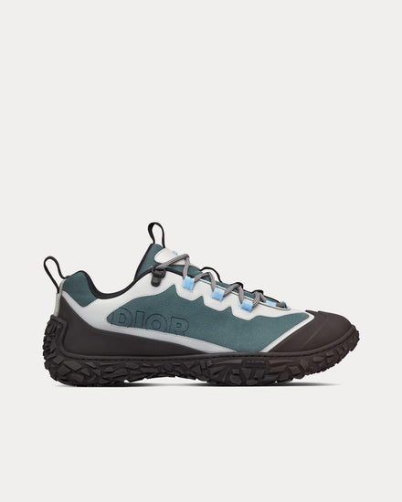 Dior Diorizon Hiking Green-Gray Technical Mesh and Black Rubber Low Top Sneakers - 1