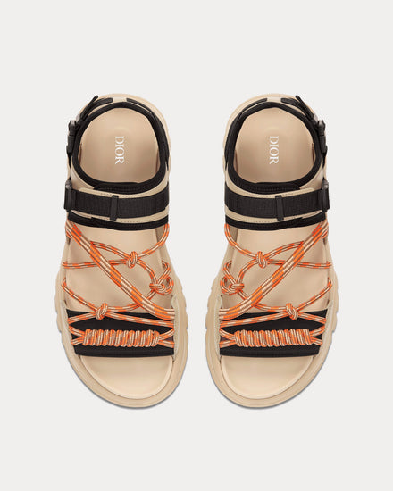 Dior H-Town Black Technical Fabric and Natural Nubuck Calfskin Sandals - 2