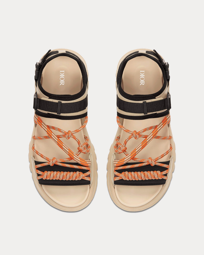 Dior H-Town Black Technical Fabric and Natural Nubuck Calfskin Sandals - 2