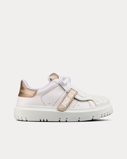 Dior Women's Dior-ID White Calfskin and Gold-Tone Laminate Low Top