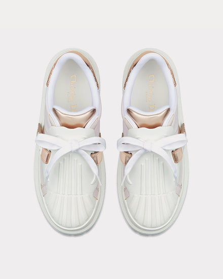 Dior Women's Dior-ID White Calfskin and Gold-Tone Laminate Low Top