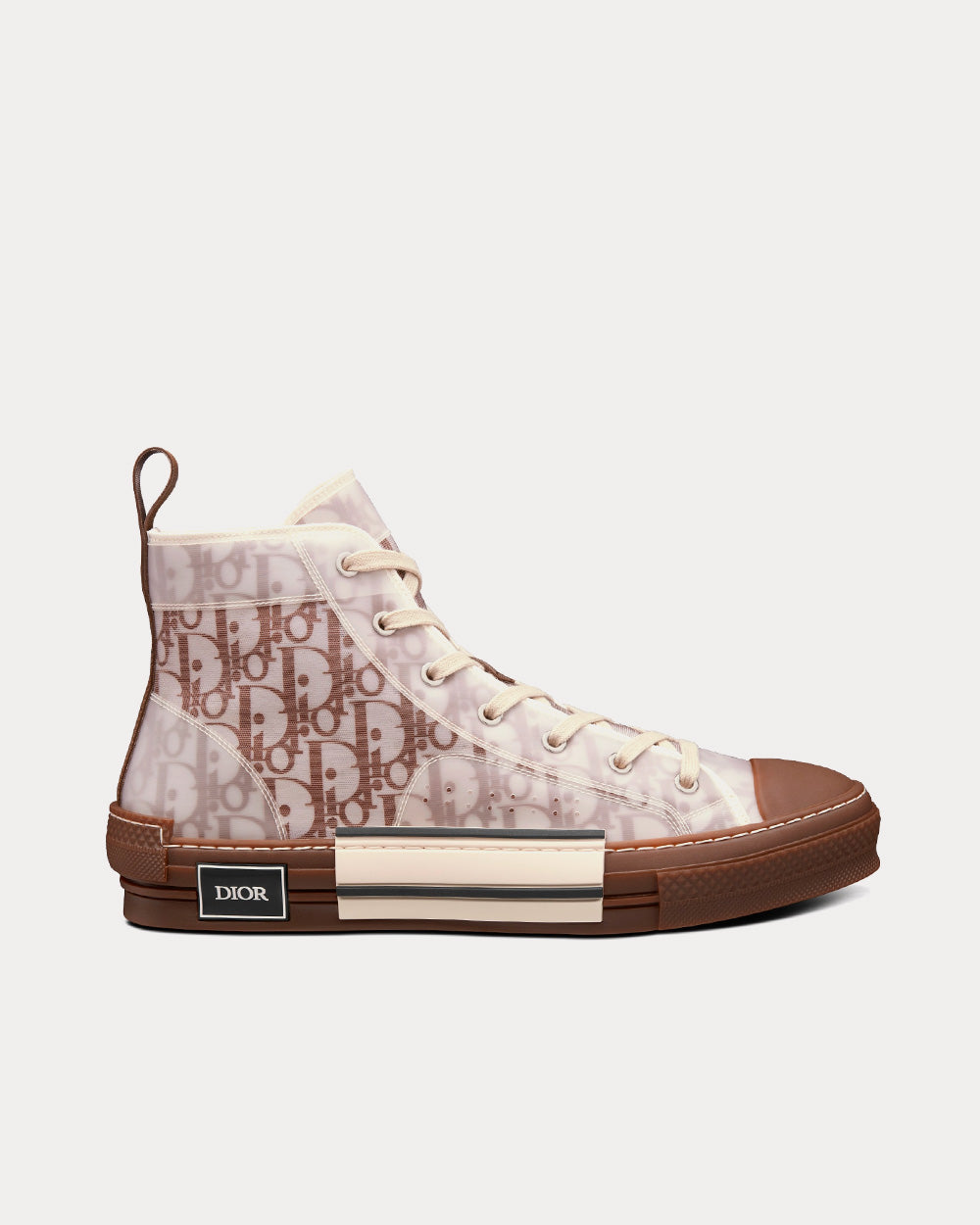 Dior Men's B23 Coffee Dior Oblique Canvas High Top Sneakers