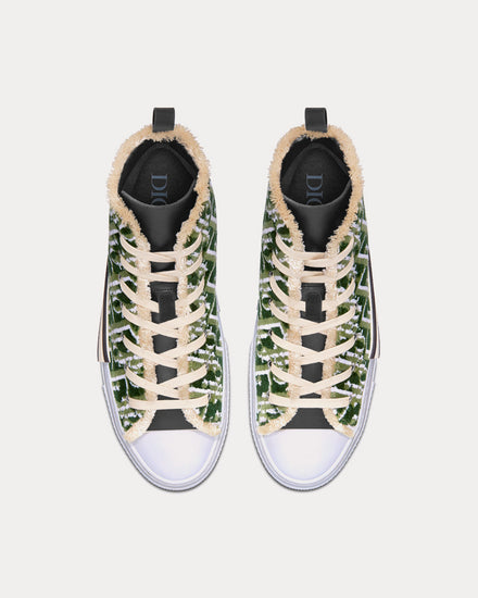 Dior B23 Olive Dior Oblique Tapestry High Top Sneakers - 2