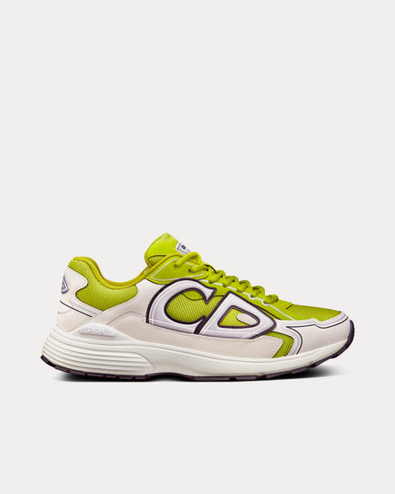 Dior B30 Yellow Mesh and White Technical Fabric Low Top Sneakers - 1