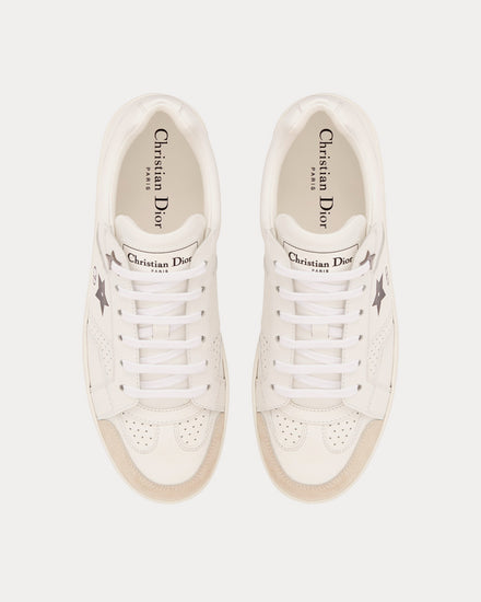 Dior Star White Calfskin and Suede Low Top Sneakers - 2