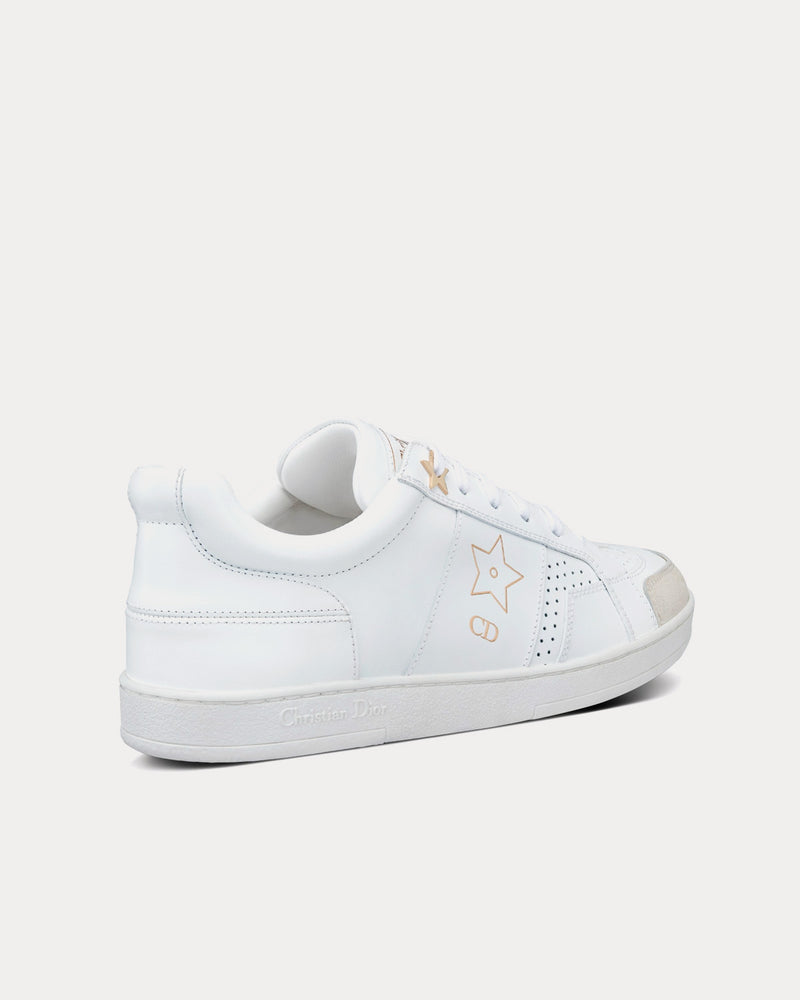Dior Star White Calfskin and Suede Low Top Sneakers - 4