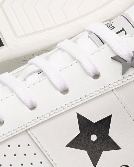 Dior Star White Calfskin and Suede Low Top Sneakers - 5