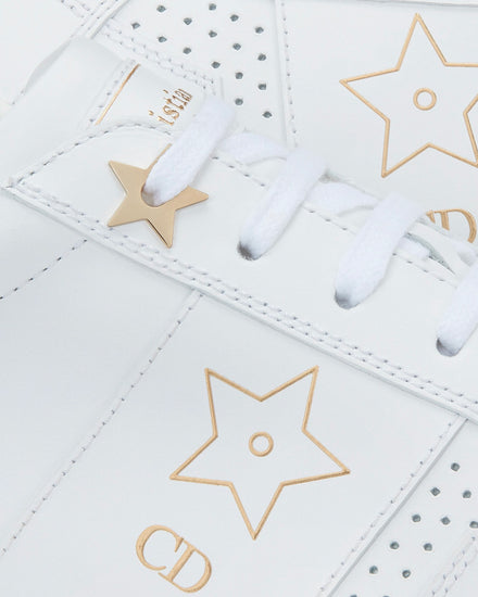 Dior Star White Calfskin and Suede Low Top Sneakers - 5