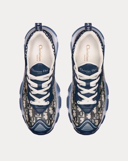 Dior Vibe Deep Blue Dior Oblique Technical Fabric and Transparent Rubber Low Top Sneakers - 2