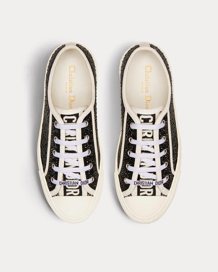 Dior Women's Walk'n'Dior Black Cotton Embroidered with Strass Low