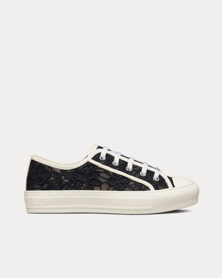 Dior Walk'n'Dior Black Macramé Embroidered Cotton Low Top Sneakers - 1